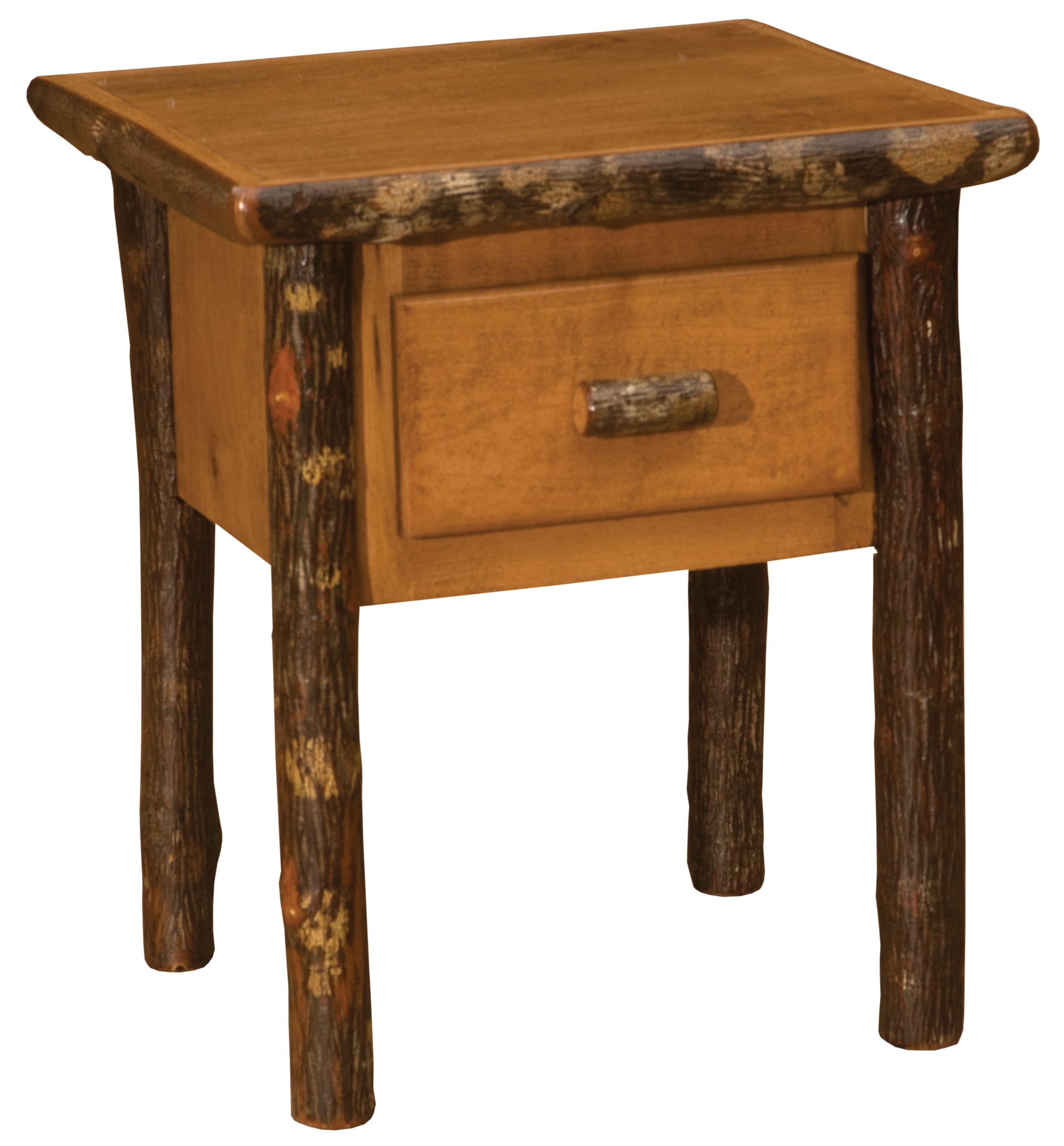 Hickory Log One Drawer Nightstand Fireside Lodge Furniture