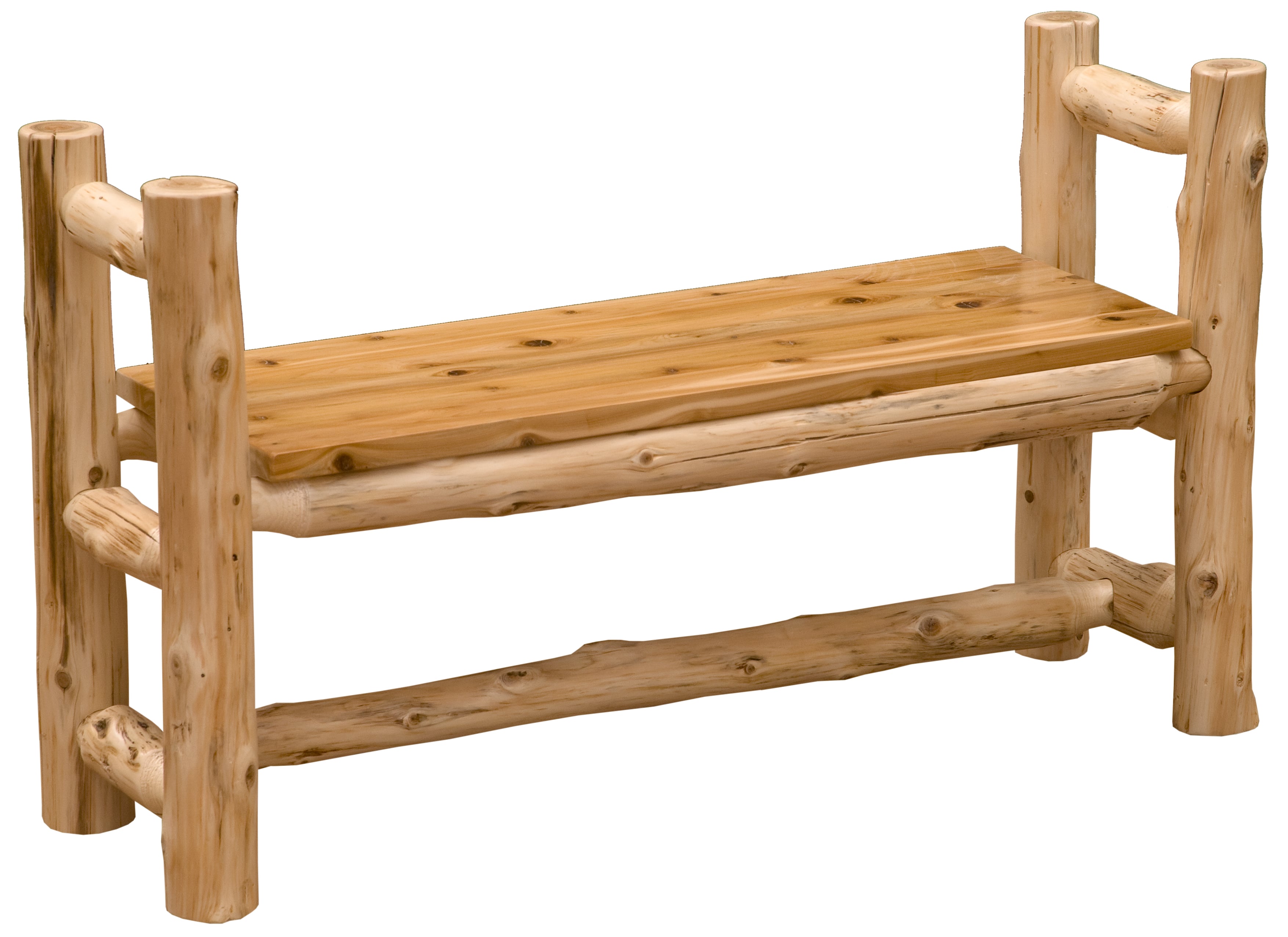 Cedar Log Bench with Arms / Fireside Lodge Furniture